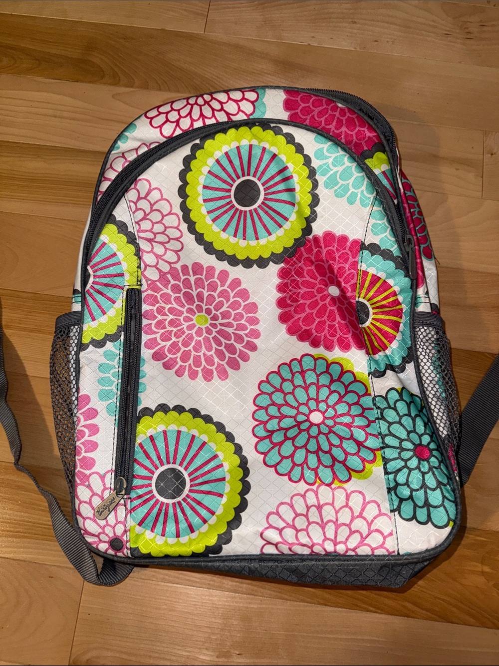 Floral Pattern Backpack - Pink, Teal & Lime never used NWOT